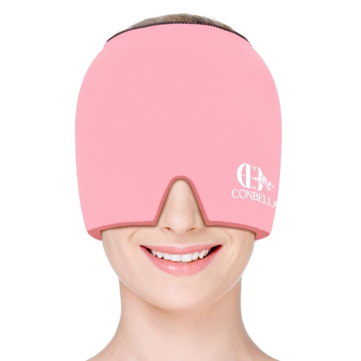 [BRSROCY5OEHBGFL2] Migraine Relief Cap, Soothing Headache Ice Face Mask Products, Hot and Cold Therapy, Migraine Headache Relief Cap for Migraine, Sinus, Puffy Eyes, Tension, Stress and Hangover(Pink)