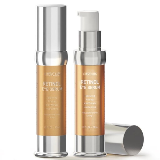 [BRSRAFIYBMDQ4YIU] Retinol Eye Cream for Anti-Aging & Wrinkles – Firming, Hydrating & Repairing Eye Serum with Niacinamide, Hyaluronic Acid, Vitamin E & Bifida Ferment Lysate, 0.7 Fl Oz (Pack of 2)