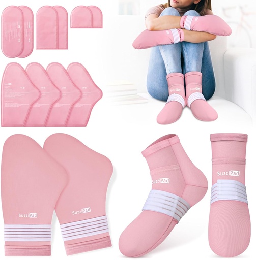 [BRSRMCYKPIGRQCTP] SuzziPad Cold Therapy Socks and Gloves for Chemotherapy, Chemo Must Haves for Women and Man, Ideal for Soothing Hand and Foot Discomfort, S/M