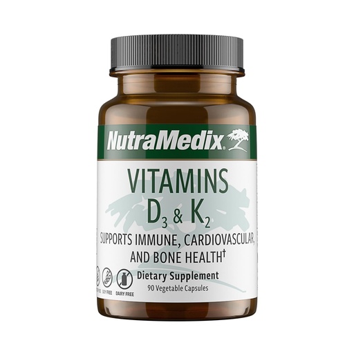 [BRSWYZD7ORYBSFD3] NutraMedix Vitamin D3 and K2 Immune Support Supplement for Women & Men - Help Support Heart Health - Can Assist with Calcium Metabolism (90 Capsules)