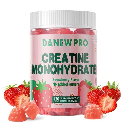 [BRSROCQEBF4G2CT2] NSF Certified Creatine Gummy 5g - Creatine Monohydrate Gummies for Men & Women, Creatine Monohydrate for Muscle Strength, Muscle Builder, Energy Boost, Pre-Workout Supplement(120 Count)-Strawberry