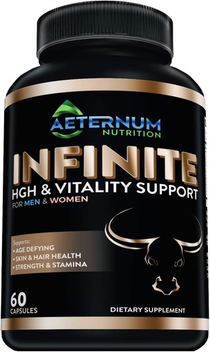 [BRSWGFI7CB7AAYDA] Infinite - HGH - Testosteron - Vitality Supplement-Inklusive Argnin-Glutamin, und mehr! Unterstützt Stärke, Stamina, Haut und Haargesundheit, Muskelwachstum. für Männer und Frauen 60 Kapseln pro Flasche.