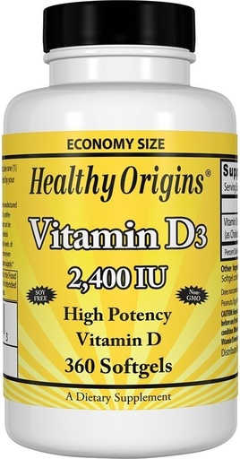 [BRSWIE36BNYG2D3O] Healthy Origins Vitamin D3, 2400iu, 360 Sgel