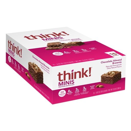 [BRSRAYAZBV5GCYLB] think! Minis, Chocolate Almond Brownie, 15 Count
