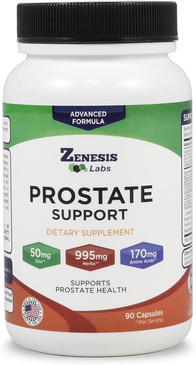 [BRSWIAA5AB5QY334] Zenesis Labs Salute della prostata con Saw Palmetto - 90 Capsule - Anche con Zinco, Rame, Semi di zucca, Radice di Burdock, Aminoacidi, & Altri estratti - 45 giorni di alimentazione