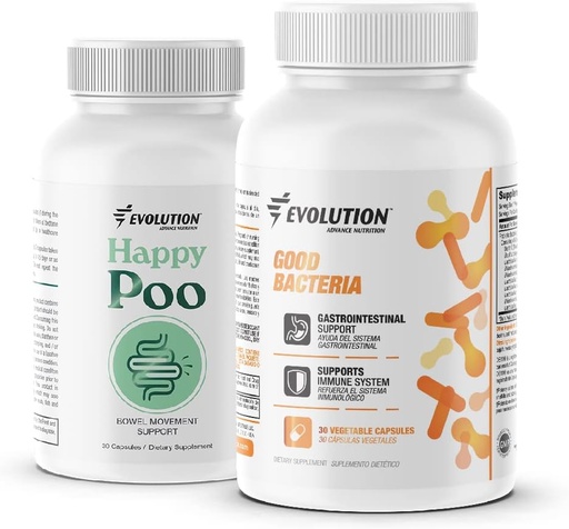 [BRSRMHDQOEIAY33U] Evolution Advance Táplálkozás Happy Colon + Pro Daily probiotic - Nem GMO, Vegan és Gluten Free (30 kapszula ea.)