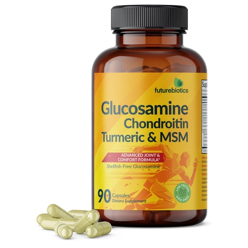 [BRSROCQQAUCWYAYZ] Futurebiotics Glucosamine Chondroitin Turmeric & MSM Advanced Joint Formula, Supports Healthy Joints & Mobility - Non-GMO, 90 Capsules