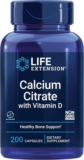 [BRSWGED5OIHQKGY3] Cràctica de l'extensió de la vida Calci amb vitamina D, Calci Super-absorable per donar suport a l'Optemal Boneal, Glutin-Free, No-GMO, 200 Capsule