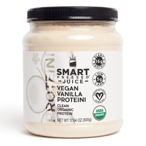 [BRSWGYL5PNYQKGYY] SMART Pressed Juice Vegan Vanilla Proteini | Premium Organic Plant-Based Protein Powder | Clean Lean Protein Shake | Best Detox Smoothie No Fillers | Keto Friendly | Made in the USA