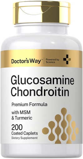 [BRSRAYAZAECBYA3X] Doctor's Way Glucosamine Chondroitin MSM Turmeric | 200 Caplets | Complex Supplement for Adults | Non-GMO, Gluten Free