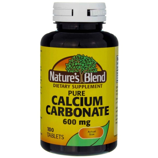 [BRSWIGQHA55GC23O] Nature`s Blend Calcium Carbonate 600mg Tablets 100 ct (pack of 2)