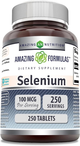 [BRSRMCA6BMFBEGTZ] Fantastiska Formler Selenium Supplement | 100 Mcg Per Servering | 250 tabletter | Icke-GMO | Gluten Free | Made in USA