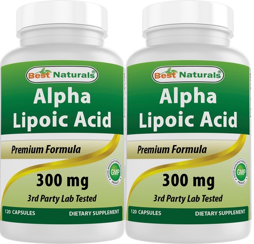[BRSW2AQPAAFQOGTV] Best Naturals Alpha Lipoic Acid 300 mg 120 Capsules (120 Count (Pack of 2))