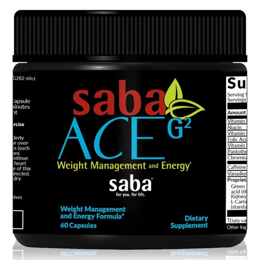 [BRSWKEYCPICGGAY3] Saba ACE G2 Fat Burner Capsules – Thermogenic Weight Loss Supplement for Women & Men – Pre Workout Energy, Appetite Control & Metabolism Booster with Green Tea, Capsimax, CarnoSyn – 60 Count