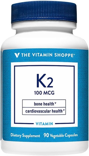 [BRSWG2TRCR7WEHT7] The Vitamin Shoppe Vitamin K2-100 MCG (90 Vegetarian Capsules)