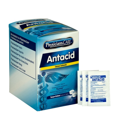 [BRSWIY32ABYAEGAZ] PhysiciansCare Antacid Heartburn Medication (Compare to Tums), 50 Doses of Two Tablets, 420 mg