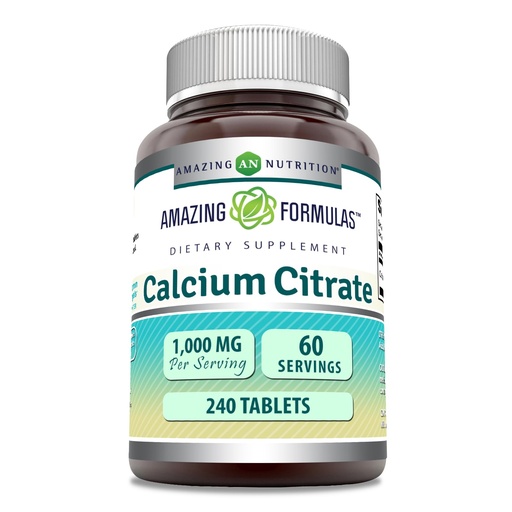 [BRSWICAZBV5WKA3U] Amazing Formulas Calcium Citrate 1000 Mg | Tablets Supplement | Non-GMO | Gluten-Free | Made in USA (1 Pack | 240 Count)