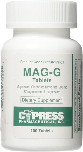 [BRSWIBL7OQPQEDLC] Mag-G Tablet texnika Gluconate Dietary Supplement 100 Tablet