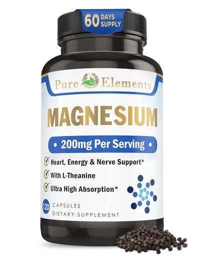 [BRSRMFADAUCWA3A3] Magnesium Glycinate with L-Theanine,Potassium and Black peper - Ultra High Absorption, 120ct