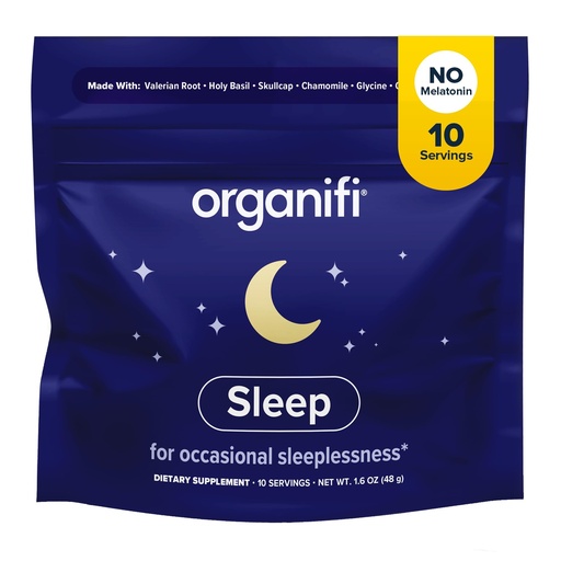 [BRSROCQ7BMDRQFLX] Organifi Sleep - Sleep Support with Valerian Root, Lavender, GABA and L-theanine - No Melatonin - Calming and Relaxing Nighttime Drink - No Gluten, Dairy or Soy