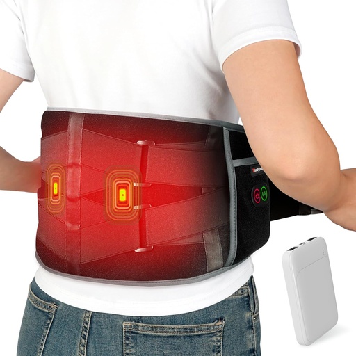 [BRSROGTRB4IBE3I7] Comfytemp Cordless Heating Pad with Massager for Back Pain Relief, Portable Lower Back Massager FSA Eligible HSA Rechargeable, Birthday Gifts for Women Men Mom Dad Seniors Christmas 3 Heat 30 Auto-Off