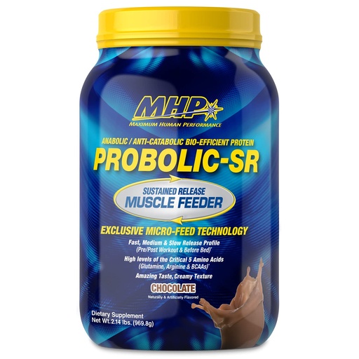 [BRSW2EDYOUBAGGT2] Maximum Human Performance Probolic-SR Sustained Release Protein Powder, 24g Protein, BCAAs, Glutamine, Arginine, Pre-Workout, Post-Workout, Nighttime Protein, 2lbs, 26 Servings, Chocolate