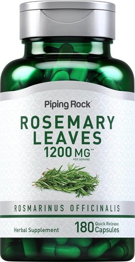 [BRSWIHQFB4ORO33Y] Piping Rock Rosemary Foglie 1200mg | 180 capsule | Estratto vegetale di erbe | Non-GMO, Integratore senza glutine