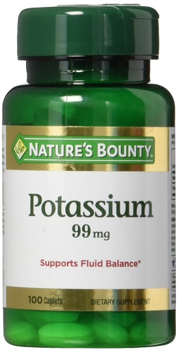 [BRSWIYQOARYWEAI3] Nature's Bounty Potassium Gluconate 99mg, 100 Caplets