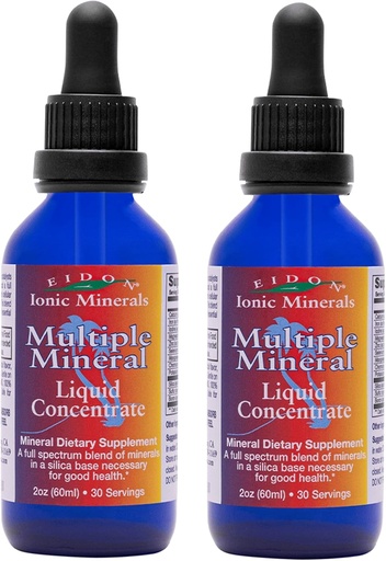 [BRSROEDYCQOWYHIY] Supplément de minéraux multiples d'Eidon - gouttes minérales de trace ionique pour l'eau, vitamines liquides naturelles pour soutenir la santé cardiaque et l'hydratation, pas de conservateurs - 2 oz, 2 pack
