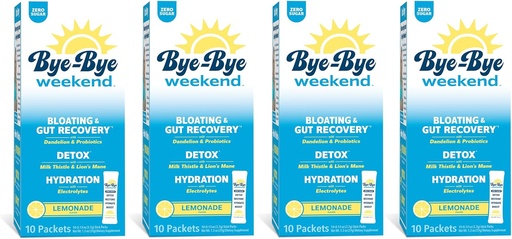 [BRSROZQTOIGRA2A7] Detox Пити суміш w/Electrolytes - для блювоти, відновлення, жиру, Brain Fog - пробіотики, манеї Лева, Молоко - Zero Sugar Lemonade - 40 пакет