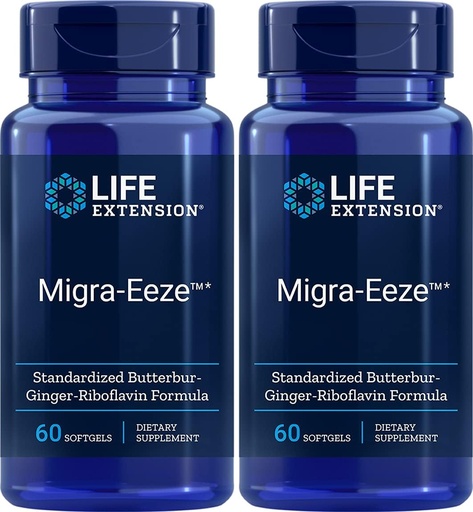 [BRSWIZTYCZ6G223C] Life Extension Migra- EezeTM Szabványosított Butterbur- Ginger- Riboflavin Formula, 60 Count (2-es csomag)