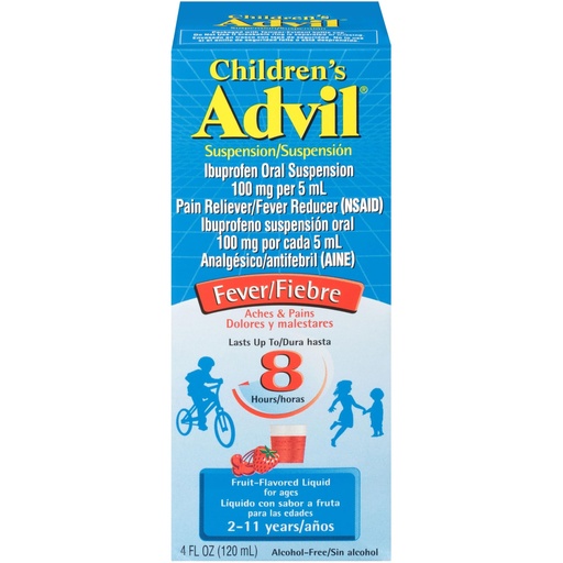 [BRSWIYTZCUCQ2232] Children's Advil Pain Reliever and Fever Reducer, Children's Ibuprofen Liquid Pain Relief Medicine, Fruit - 4 Fl Oz