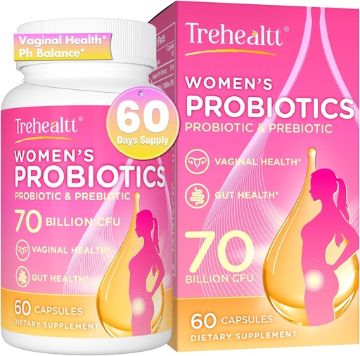 [BRSROHAFBUPRGH3K] 70 Billion CFUs Vaginal Probiotics, PH Balance with Probiotic & Prebiotic & D- Mannose, Women Probioticos for Odor & Flora, Yest, vag, Urinary Health, ГМО- Free, 60 Days Supply