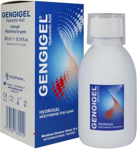 [BRSRMCTYDEBB6DTP] Gengigel Hyaluronic Acid Mouthrinse (300 ml), Oral Care Solution for Gum Health, Reduces Discomfort, Helps Relieve Gum Recession & Gingivitis, No Alcohol or SLS, Vegan & Kosher
