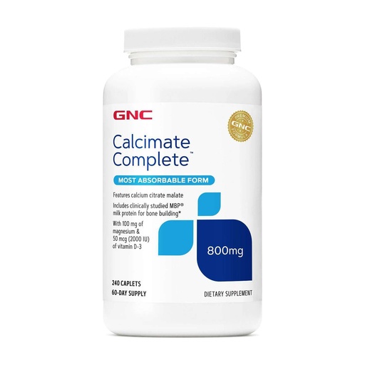 [BRSWYZYOB4AR4DY7] GNC Calcium Complete 800mg Supplement, Supports Bone Density, Enhances Calcium Absorption, 60 Servings