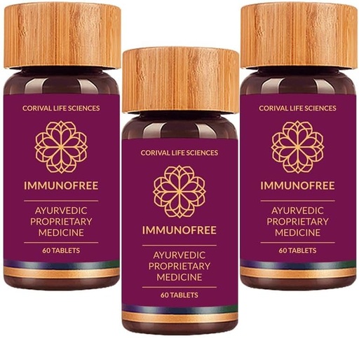 [BRSROAABAAAQEC3D] Biogetica Immunofree Herbal Supplement for Immune Support - Natural Potent Blend of Tulsi, Kalmegh, Yashtimadhu & Giloy for Immune Boost - 100% Vegan - 60 Tablets- Pack of 3