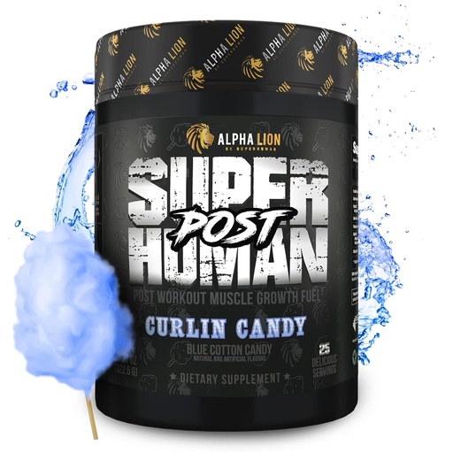 [BRSRMHAZPIHWCAY2] ALPHA LION Superhuman Post, Post Workout Recovery, Fast Acting Post Workout for Men & Women (25 Servings, Curlin Candy)