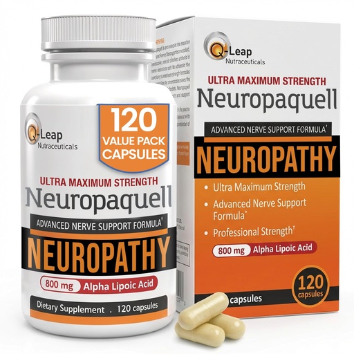 [BRSWKZL3PMPRM2T2] Platinum Health Alpha Lipoic Acid for Neuropathy Nerve Pain Support, Supplement, B Vitamins, L Arginine, All Natural Maximum Strength Neuropaquell for Discomfort in Feet, Hand, Toes,120 Capsules,800mg