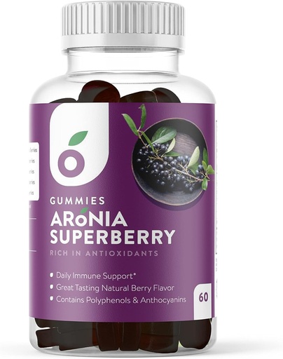 [BRSRMAIDOQCWMALP] Aronia SuperBerry Gummies, Daily Immune Support, Rich in Antioxidants, Better Than Elderberry, Great Tasting Natural Berry Flavor, 60 Count (30 Day Supply) (SuperBerry)
