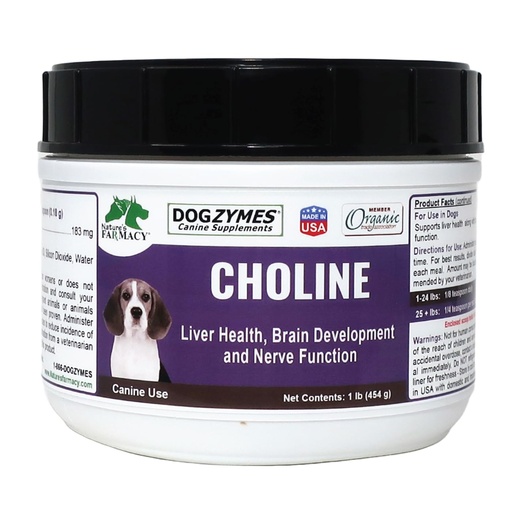 [BRSWGCYKCUJROA3J] Dogzymes Choline aids in Brain Function and Also Helps with seizures and Stroke Recovery. It is Also Used to Cleanse The Liver of accumulated lipids (1 Pound)