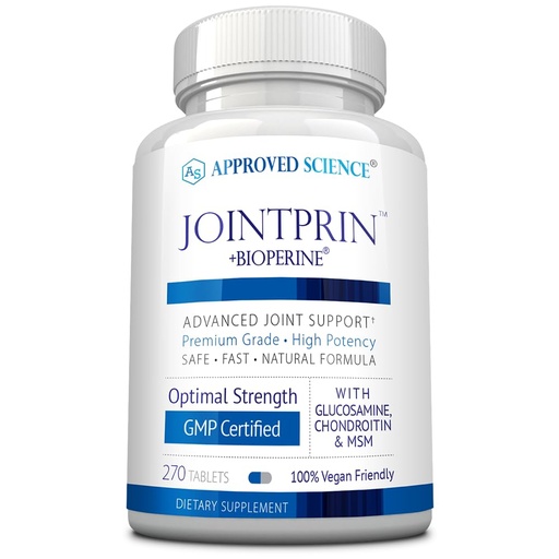 [BRSROZAHBEBQE3DA] Approved Science Jointprin - Joint Support Supplement - Glucosamine, MSM, Chondroitin, Turmeric, Boswellia, BioPerine - 3 Month Supply