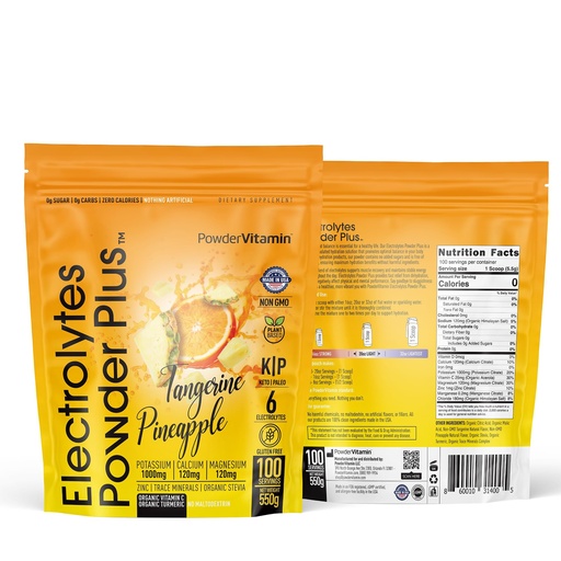 [BRSRO2QFPJ5WYCLJ] PowderVitamin Electrolytes Powder Plus (100 Servings) Tangerine Pineapple Electrolyte Powder Zero Calorie Keto,0Sugar, No Maltodextrin,1000mg Potassium,120mg Calcium,120mg Magnesium, Hydration Powder