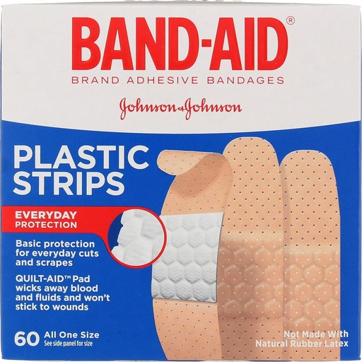 [BRSWKGYIBJ7QCYLC] BAND-AID® Brand TRU-STAY™ Plastic Bandages All One Size, 60 Count
