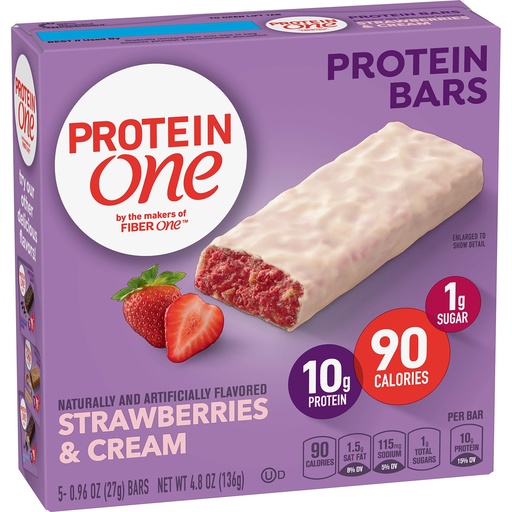 [BRSWGFT2AUBROGTJ] Protein One 90 Calorie Protein Bar, Strawberries & Cream, 4.8 Ounce (5 Count)