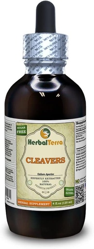 [BRSWGHYZCAOQO3LA] Cleavers (Galium Aparine) Tinktur, organisk tørket ovenfor-Ground deler flytende ekstrakt (merket navn: HerbalTerra, stolt laget i USA) 4 floz (120 ml)