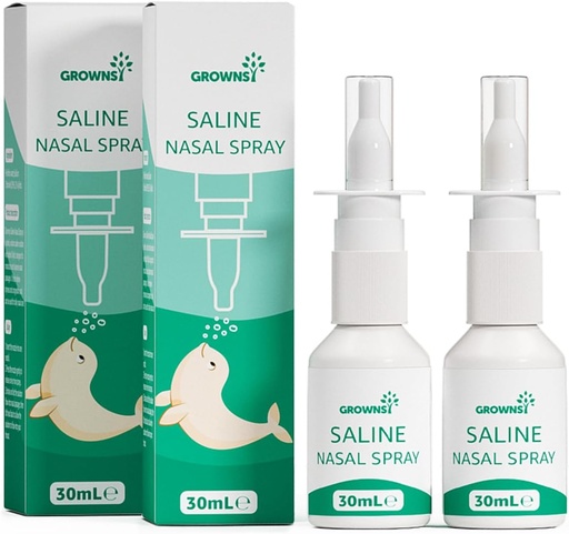 [BRSROYI6OIPWEC3D] GROWNSY Baby Saline Nasal Spray, 2 PCS Natural Nasal Spray with Xylitol, Non-Alcoholic, Instant Relief of Nasal Congestion and Daily Care