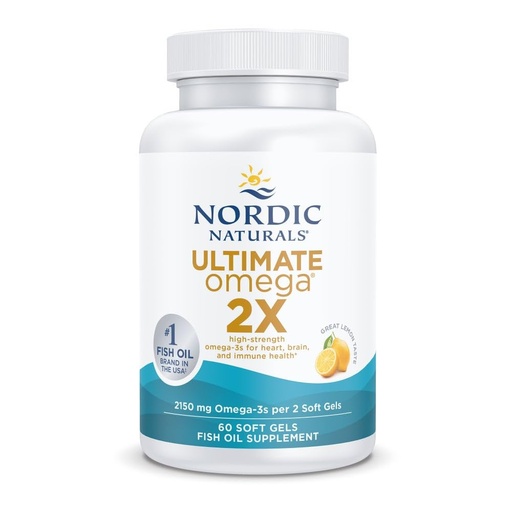 [BRSWKZY5CJ7ACCTC] Nordic Naturals Ultimate Omega 2X | 2150 Mg Omega 3 Fish Oil Supplement EPA And DHA | For Optimum Wellness & Brain, Heart Health | Lemon Fish Oil For Men And Women | 60 Softgels
