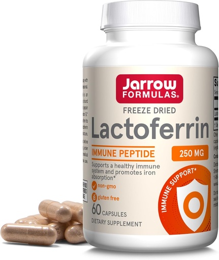 [BRSWIY32BQMBGG3U] Jarrow Formulas Lactoferrin 250 mg - Immune- Supporting Glycoprotein - Sağlıklı Immune Sistem Desteği ve Demir Aborpsiyon - Ücretsiz - Gluten Free - Non-GMO - 60 Capsules (Servings)