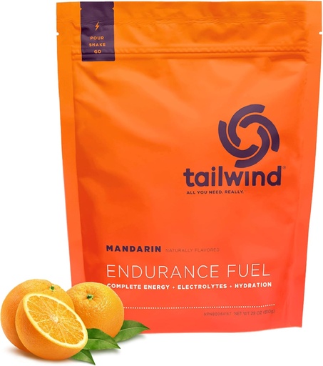 [BRSWK2T7OUJWEHLM] Tailwind Nutrition Endurance Fuel, Carbohydrate & Electrolyte Sports Drink Mix Powder, Gluten-Free, Vegan, Mandarin Orange, 30 portioner