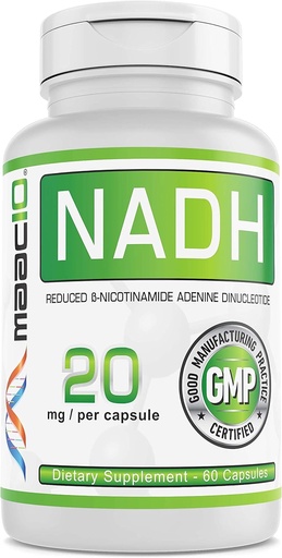 [BRSW2GQBBAHGOFL4] MAAC10 NADH Suplemento 20 mg Cada 60 cápsulas para la energía, la fatiga, el foco mental " NAD+ Longevity Support ← Farmacéutica Grado 99% Puro NADH